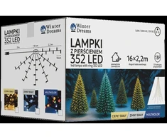 LED girlianda su žiedu, 16 × 2,2 m, 352 LED, šiltai balta