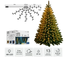 LED girlianda su žiedu, 3 m, 480 LED, šiltai balta