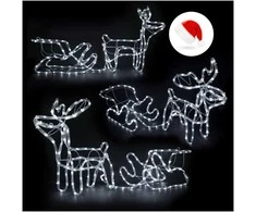 LED šviečianti elnių ir rogių dekoracija – 120 cm