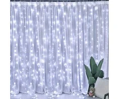 LED USB Užuolaida - Girlianda, šaltai balta