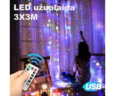 LED USB Užuolaida - Girlianda, spalvota