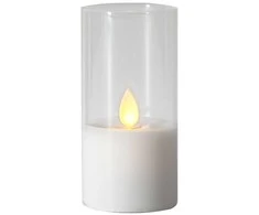 Pakabinamas šviestuvas LED žvakė su tikro stiklo gaubtu, 10 cm
