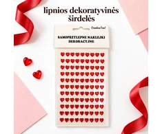 lipnios dekoratyvinės širdelės, raudonos