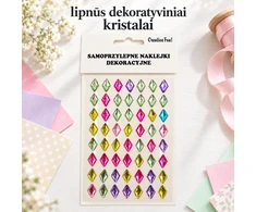 lipnūs dekoratyviniai kristalai – rombai, įvairiaspalviai