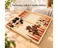 Medinis 3 viename šachmatų, šaškių ir nardų rinkinys TR2351A