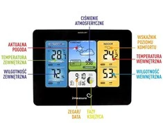 Grandininis pjūklas Meteorologinė stotis RCC – Elektroninė, bevielė, jutiklinė, juoda