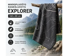 Mikropluošto rankšluostis „Explorer“ 160 x 80 cm