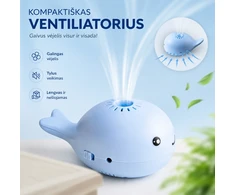 Mini ventiliatorius su skraidančiu kamuoliuku (mėlynas)