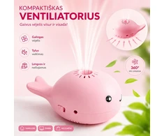 Mini ventiliatorius su skraidančiu kamuoliuku (rožinis)