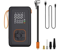 Nešiojama akumuliatorinė pompa su skaitmeniniu ekranu ir powerbank funkcija
