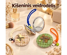 Pakabinamas kišeninis veidrodėlis su pliušiniu meškiuku