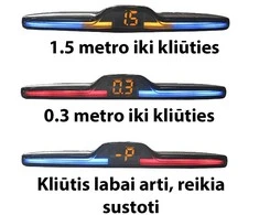 Parkavimo sistema su 4 davikliais