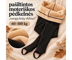 Pašiltintos moteriškos pėdkelnės „Nuogų kojų efektas“ 60–100 kg