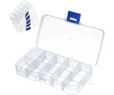 Plastikinė dėžutė, 10 skyrelių