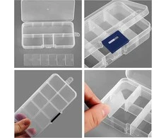 Plastikinė dėžutė, 10 skyrelių