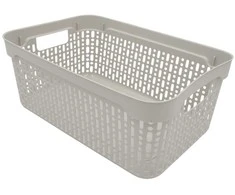 Plastikinė dėžutė su skylutėmis, 30 × 20 × 12 cm BALTA