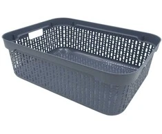 Plastikinė dėžutė su skylutėmis, 30 × 20 × 9 cm PILKA