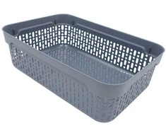 Plastikinė dėžutė su skylutėmis, 40 × 30 × 13 cm PILKA