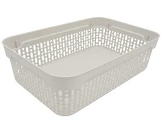Plastikinė dėžutė su skylutėmis, 40 × 30 × 13 cm BALTA
