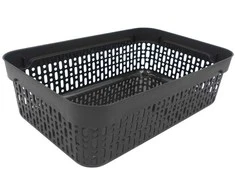 Plastikinė dėžutė su skylutėmis, 40 × 30 × 13 cm JUODA