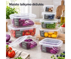 Plastikinių maisto laikymo indų rinkinys su dangčiais (6 vnt.) TR2358C