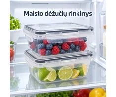 Plastikinių maisto laikymo indų rinkinys su dangčiais (2 vnt.) TR2358D