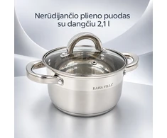Puodas su stikliniu dangčiu 2,1 l TR2295A