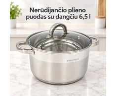 Puodas su stikliniu dangčiu 6,5 l TR2295D