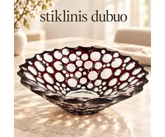 „Rubino burbulai“ dekoratyvinis stiklinis dubuo