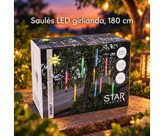 saulės energijos LED girlianda „bubbly“, 10 LED, 180 cm, įvairiaspalvė