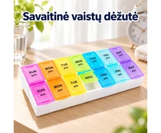 Savaitinė vaistų dėžutė su 14 skyrelių