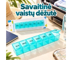 Savaitinė vaistų dėžutė su 7 skyreliais