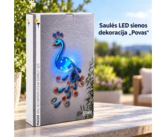 Sienos dekoracija „povas“ su saulės panele ir LED apšvietimu