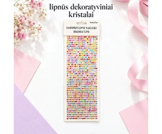 smulkūs lipnūs dekoratyviniai kristalai, įvairiaspalviai