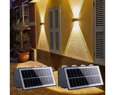Šoninis LED šviestuvas su saulės panele