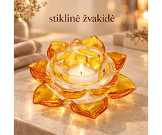 „Spalvoti lotosai“ stiklinė žvakidė, 1 vnt.