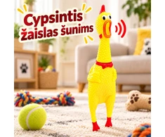 Spaudžiamas garsinis žaislas „Rėkianti višta“