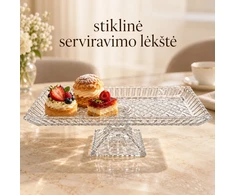 Stačiakampė stiklinė serviravimo lėkštė
