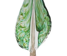 Stiklinė dekoracija „Lapas“, 12×7×32.5 cm Žalias