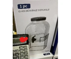 Stiklinė gėrimų talpa su kraneliu ir metaliniu stovu, 5,7 l
