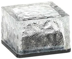 Stiklinė saulės lempa – kubas 7 × 7 × 5 cm, šaltai balta LED