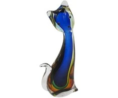 Stiklinė skulptūrėlė – katinas, 11×26 cm