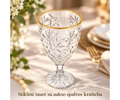 stiklinė taurė su aukso spalvos krašteliu, 280 ml