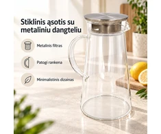 Stiklinis ąsotis su metaliniu dangteliu 1800 ml TR2336B