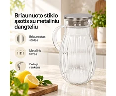 Stiklinis ąsotis su metaliniu dangteliu 1800 ml