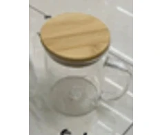 Stiklinis puodelis su bambukiniu dangteliu ir matavimo skale 350 ml