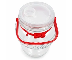 Stiklinis stiklainis su dangteliu ir rankena, 5 l