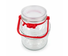 Stiklinis stiklainis su dangteliu ir rankena, 2 l