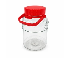 Stiklinis stiklainis su dangteliu ir rankena, 2 l