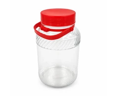 Stiklinis stiklainis su dangteliu ir rankena, 5 l